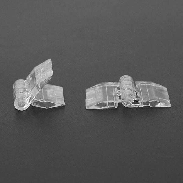 10Pcs Transparent Plastic Folding Hinges Durable Clear Acrylic Hinge Tools L69A