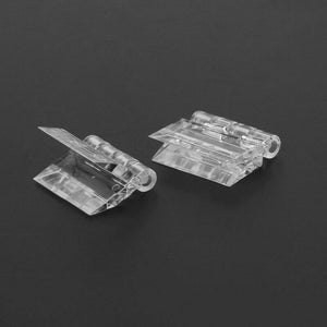 10Pcs Transparent Plastic Folding Hinges Durable Clear Acrylic Hinge Tools L69A