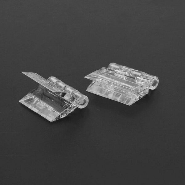 10Pcs Transparent Plastic Folding Hinges Durable Clear Acrylic Hinge Tools L69A