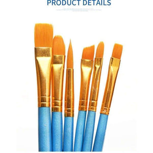 Planet Gates 10Pcs Watercolor Gouache Paint Brushes Set Different Shape Round Pointed Tip Nylon Hair Painting Brush Set Art Supplies
