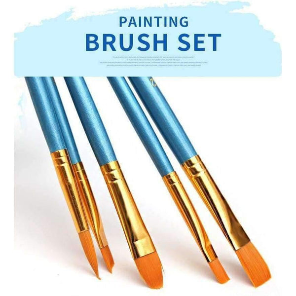 Planet Gates 10Pcs Watercolor Gouache Paint Brushes Set Different Shape Round Pointed Tip Nylon Hair Painting Brush Set Art Supplies