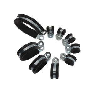 Planet Gates 10Pcs Wiring Hose Clamp Rubber Lined P Clips Pipe Cable Mounting Fix Fasteners Hardware Electrical Fittings Cable Organization