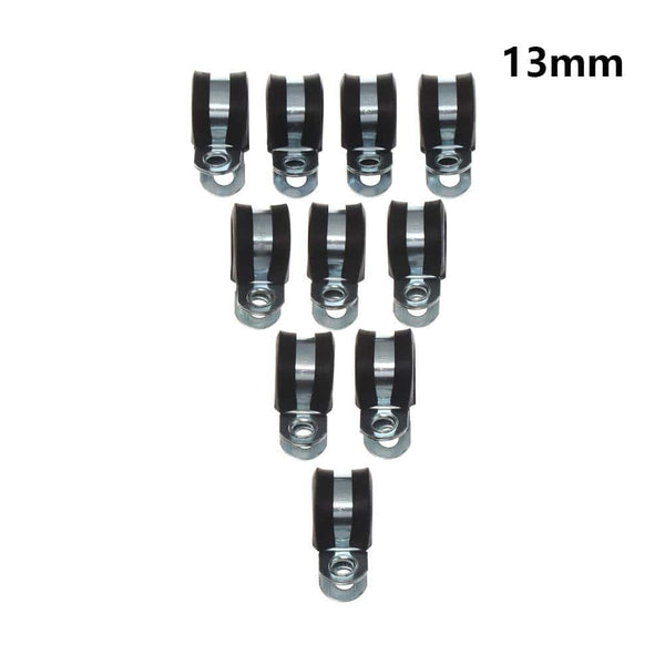 Planet Gates 10Pcs Wiring Hose Clamp Rubber Lined P Clips Pipe Cable Mounting Fix Fasteners Hardware Electrical Fittings Cable Organization