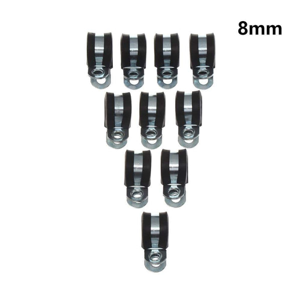 Planet Gates 10Pcs Wiring Hose Clamp Rubber Lined P Clips Pipe Cable Mounting Fix Fasteners Hardware Electrical Fittings Cable Organization
