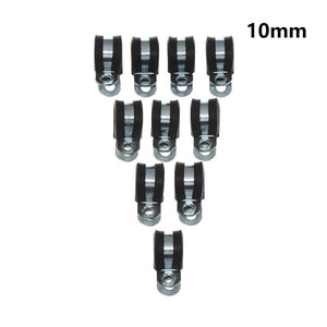 Planet Gates 10Pcs Wiring Hose Clamp Rubber Lined P Clips Pipe Cable Mounting Fix Fasteners Hardware Electrical Fittings Cable Organization