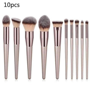 Planet Gates 10PCS1 Champagne Makeup Brushes Set For Foundation Powder Blush Eyeshadow Concealer Large Make Up Brush Cosmetics Beauty Tool 25