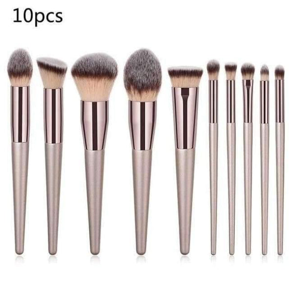 Planet Gates 10PCS1 Champagne Makeup Brushes Set For Foundation Powder Blush Eyeshadow Concealer Large Make Up Brush Cosmetics Beauty Tool 25