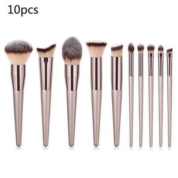 Planet Gates 10PCS2 Champagne Makeup Brushes Set For Foundation Powder Blush Eyeshadow Concealer Large Make Up Brush Cosmetics Beauty Tool 25
