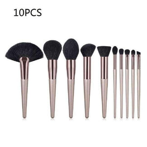 Planet Gates 10pcs3 Champagne Makeup Brushes Set For Foundation Powder Blush Eyeshadow Concealer Large Make Up Brush Cosmetics Beauty Tool 25