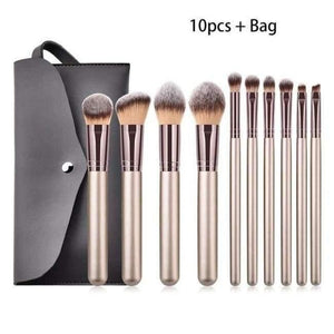 Planet Gates 10pcs5 Champagne Makeup Brushes Set For Foundation Powder Blush Eyeshadow Concealer Large Make Up Brush Cosmetics Beauty Tool 25
