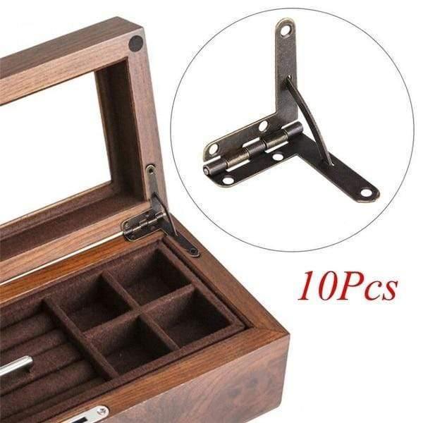 10pcs90° 30X33mm Angle Wooden Box Supports Hinge For Small Wooden Jewelry Wine Case Watch Box Wooden Lid