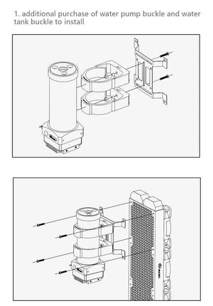 Planet Gates 10W DDC Combo Pump + Reservoir Maximum 3800RPM / Flow Lift 3 Meter / 300L/H Water Cylinder Tank Length 100/150/200mm