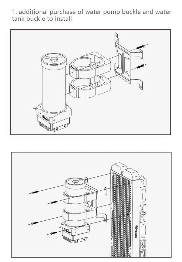 Planet Gates 10W DDC Combo Pump + Reservoir Maximum 3800RPM / Flow Lift 3 Meter / 300L/H Water Cylinder Tank Length 100/150/200mm
