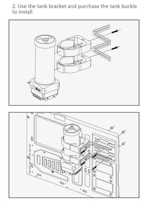 Planet Gates 10W DDC Combo Pump + Reservoir Maximum 3800RPM / Flow Lift 3 Meter / 300L/H Water Cylinder Tank Length 100/150/200mm