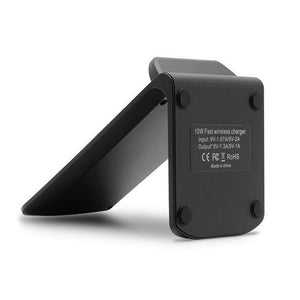 Planet Gates 10W Portable Vertical Double Coil Wireless Charger with LED Indicator Fast Charger for Qi Standard Smart Mobile Phone Charger