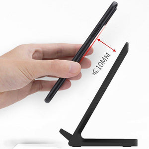 Planet Gates 10W Portable Vertical Double Coil Wireless Charger with LED Indicator Fast Charger for Qi Standard Smart Mobile Phone Charger