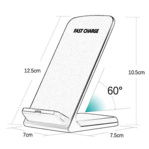 Planet Gates 10W Portable Vertical Double Coil Wireless Charger with LED Indicator Fast Charger for Qi Standard Smart Mobile Phone Charger
