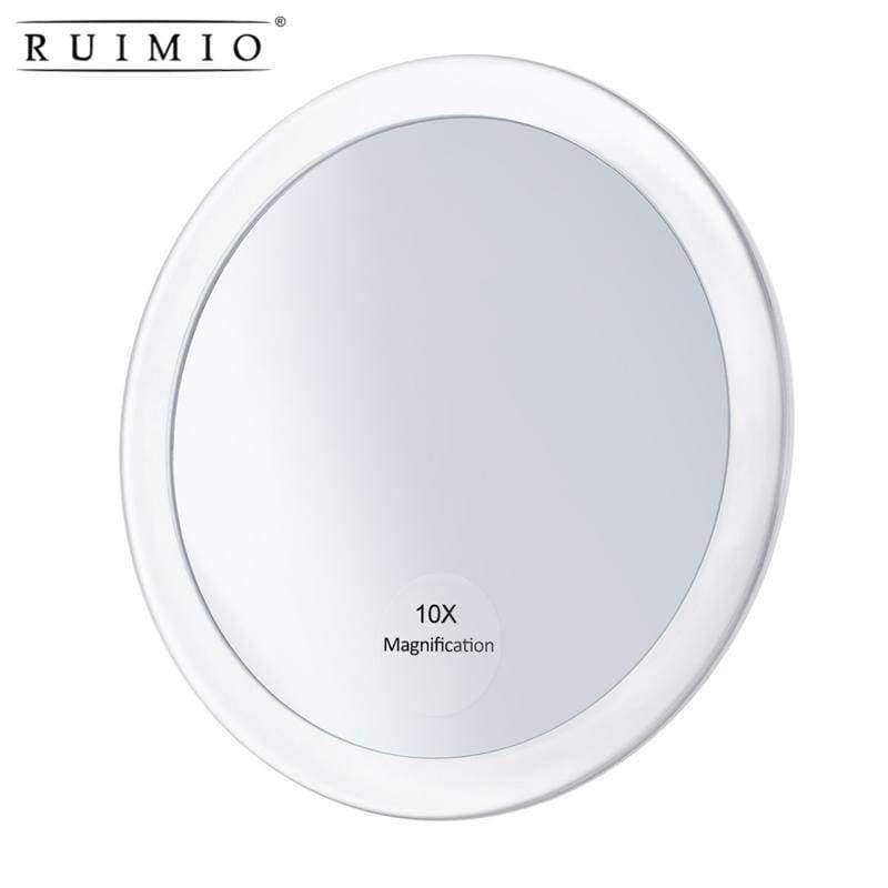 Planet Gates 10x Magnifying Round Mirror Make Up Folding Pocket Cosmetic Mirror Magnification Compact Mirror with 3 Suction Cups 5.9 Inch