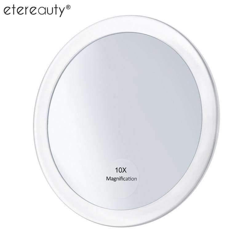 Planet Gates 10x Magnifying Round Mirror Make Up Folding Pocket Cosmetic Mirror Magnification Compact Mirror with 3 Suction Cups 5.9 Inch