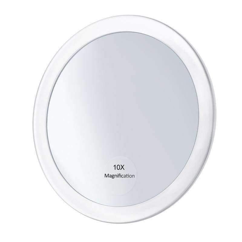 Planet Gates 10x Magnifying Round Mirror Make Up Folding Pocket Cosmetic Mirror Magnification Compact Mirror with 3 Suction Cups 5.9 Inch
