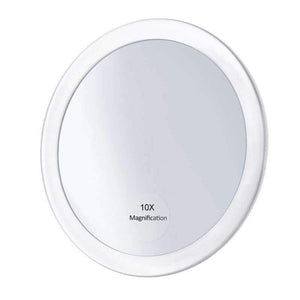 Planet Gates 10x Magnifying Round Mirror Make Up Folding Pocket Cosmetic Mirror Magnification Compact Mirror with 3 Suction Cups 5.9 Inch