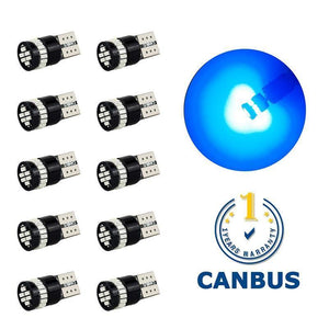 Planet Gates 10x T10 LED W5W LED Canbus Auto Lamp 12V 3014 24SMD Car Interior Light 194 168 Lights Bulb White Blue Red Yellow No Error