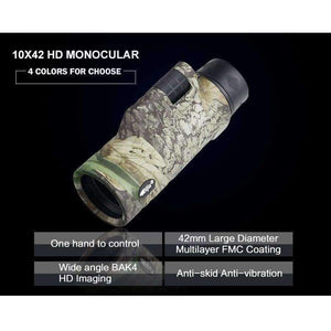 Planet Gates 10x42 High Quality 4 colors Multi-coated BAK4 Prism monocular Hunting Bird Watching travel telescope