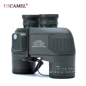 Planet Gates 10x50 HD Marine Binoculars Zoom Rangefinder Compass Telescope Eyepiece Waterproof Nitrogen Army Green