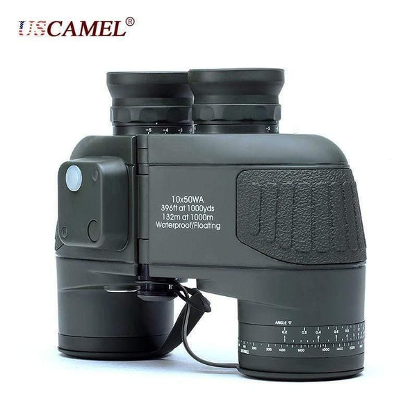 Planet Gates 10x50 HD Marine Binoculars Zoom Rangefinder Compass Telescope Eyepiece Waterproof Nitrogen Army Green