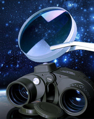 Planet Gates 10x50 HD Marine Binoculars Zoom Rangefinder Compass Telescope Eyepiece Waterproof Nitrogen Army Green