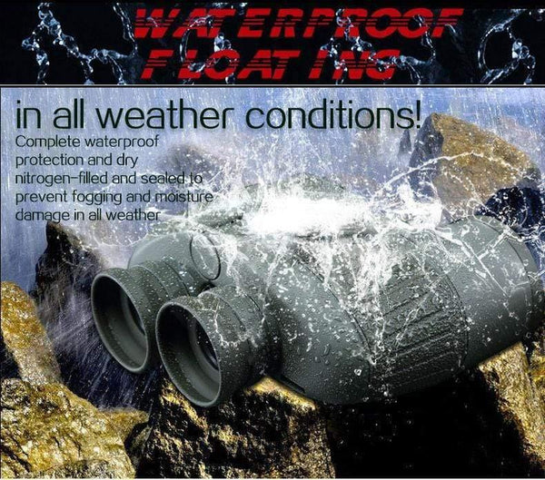 Planet Gates 10x50 HD Marine Binoculars Zoom Rangefinder Compass Telescope Eyepiece Waterproof Nitrogen Army Green