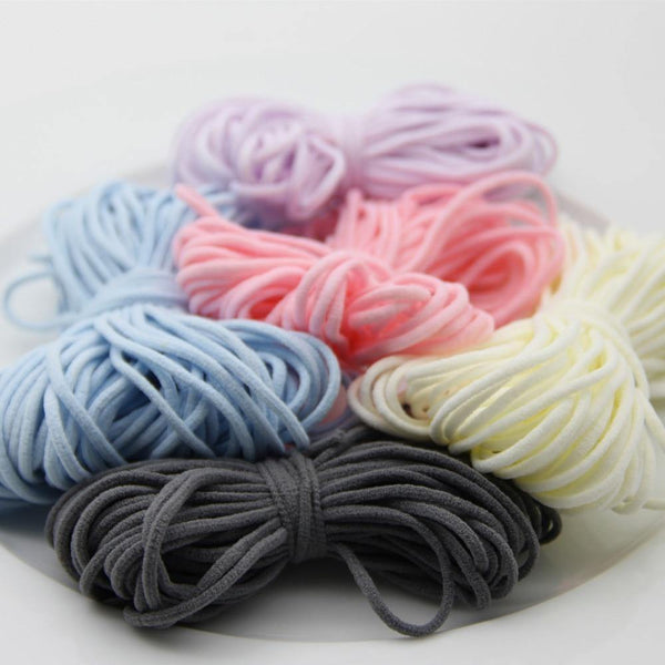 Planet Gates 10Yard 3MM Round Mouth Mask Elastic Band Mask Rope Rubber Band Tape Mask Ear Hanging Rope Belt String Oil Core DIY Sewing Crafts