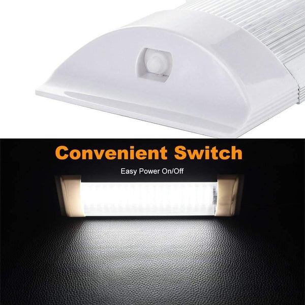 Planet Gates 11" 10W Auto 72 LED White Ceiling Dome Tube Lamps Car Interior Led Light Bar with Switch for Van Lorry Truck RV Camper