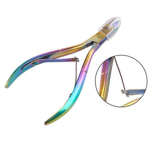 Planet Gates 11 21 Style Rainbow Stainless Steel Nail Cuticle Pusher Tweezer Nail Art Files UV Gel Polish Remove Manicure Care Groove Clean Tool