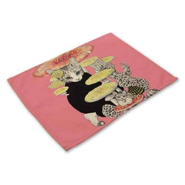 Planet Gates 11 / 42X32CM Designs Cartoon Cat Table Mats For Dining Table Mermaid King Bowl Tableware Pad Coaster Kitchen Accessories Retro