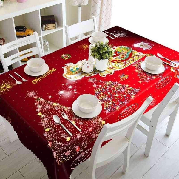 Planet Gates 11 / 90x120cm Christmas Tablecloth Polyester Dustproof Table Cover X-mas Thanksgiving Dinner 3D Tablecloth Home Party Decor OEM Cloth