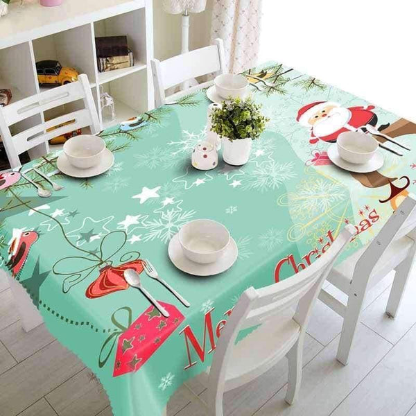 Planet Gates 11 / 90x120cm Christmas Tablecloth Polyester Dustproof Table Cover X-mas Thanksgiving Dinner 3D Tablecloth Home Party Decor OEM Cloth