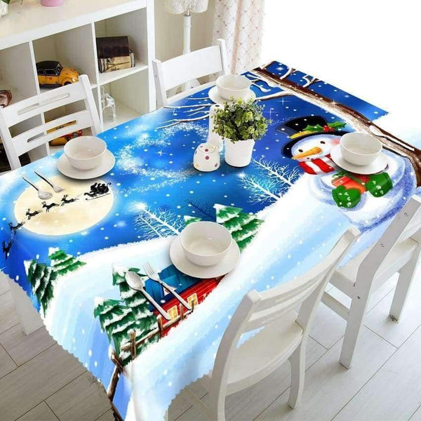 Planet Gates 11 / 90x120cm Christmas Tablecloth Polyester Dustproof Table Cover X-mas Thanksgiving Dinner 3D Tablecloth Home Party Decor OEM Cloth