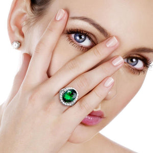 Planet Gates 11 925 Sterling Silver Ring Natural Pearl Vintage Green Stone Crystal Rings Jewelry for Women