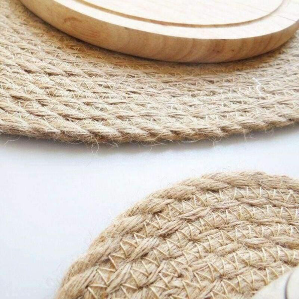 Planet Gates 11 cm Cushions Placemat Kids For Dining Table Round Woven Heat Insulation Tablemat Handmade Pot Mat Kitchen Accessories