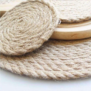 Planet Gates 11 cm Cushions Placemat Kids For Dining Table Round Woven Heat Insulation Tablemat Handmade Pot Mat Kitchen Accessories