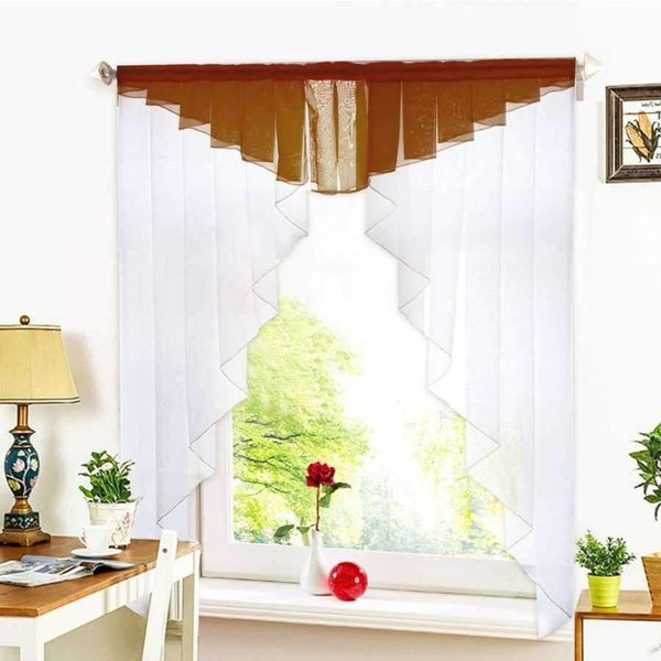 Planet Gates 11 colors Fashion Pleated Roman Curtain Design Stitching Colors Tulle Balcony Kitchen Window Curtain Blind 1pc