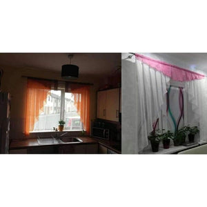 Planet Gates 11 colors Fashion Pleated Roman Curtain Design Stitching Colors Tulle Balcony Kitchen Window Curtain Blind 1pc