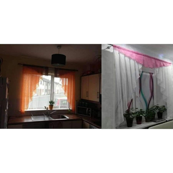 Planet Gates 11 colors Fashion Pleated Roman Curtain Design Stitching Colors Tulle Balcony Kitchen Window Curtain Blind 1pc
