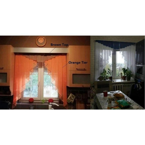 Planet Gates 11 colors Fashion Pleated Roman Curtain Design Stitching Colors Tulle Balcony Kitchen Window Curtain Blind 1pc