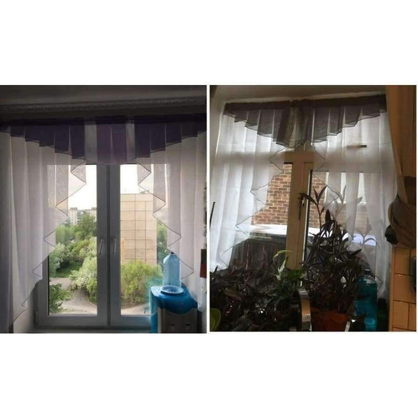 Planet Gates 11 colors Fashion Pleated Roman Curtain Design Stitching Colors Tulle Balcony Kitchen Window Curtain Blind 1pc