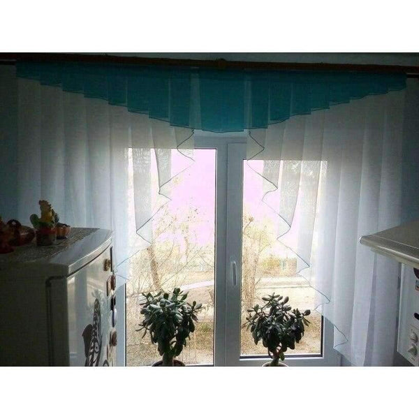 Planet Gates 11 colors Fashion Pleated Roman Curtain Design Stitching Colors Tulle Balcony Kitchen Window Curtain Blind 1pc