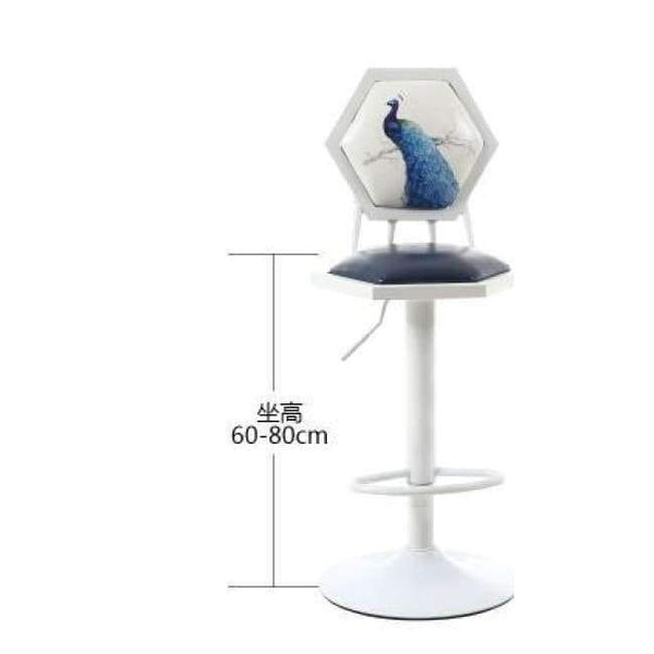 Planet Gates 11 Iron art bar chair. European-style bar chair lifting high footstool. Household backrest stool.