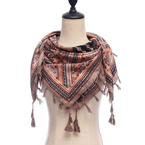 Planet Gates 11-khaki New brand women scarf square cotton shawls and wraps lady pashmina Tassels Bohemia foulard winter female bandana hijabs