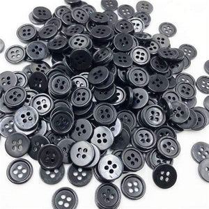Planet Gates 11 mm 50pcs 11/15/18/20/25/30mm Black Color Overcoat Plastic Button 4 Holes Craft Sewing PT251